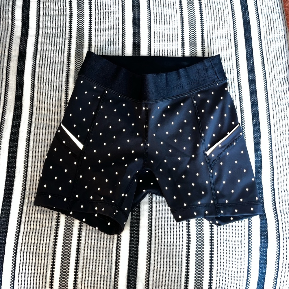 Lululemon Gold Diamond Reflective Biker Shorts